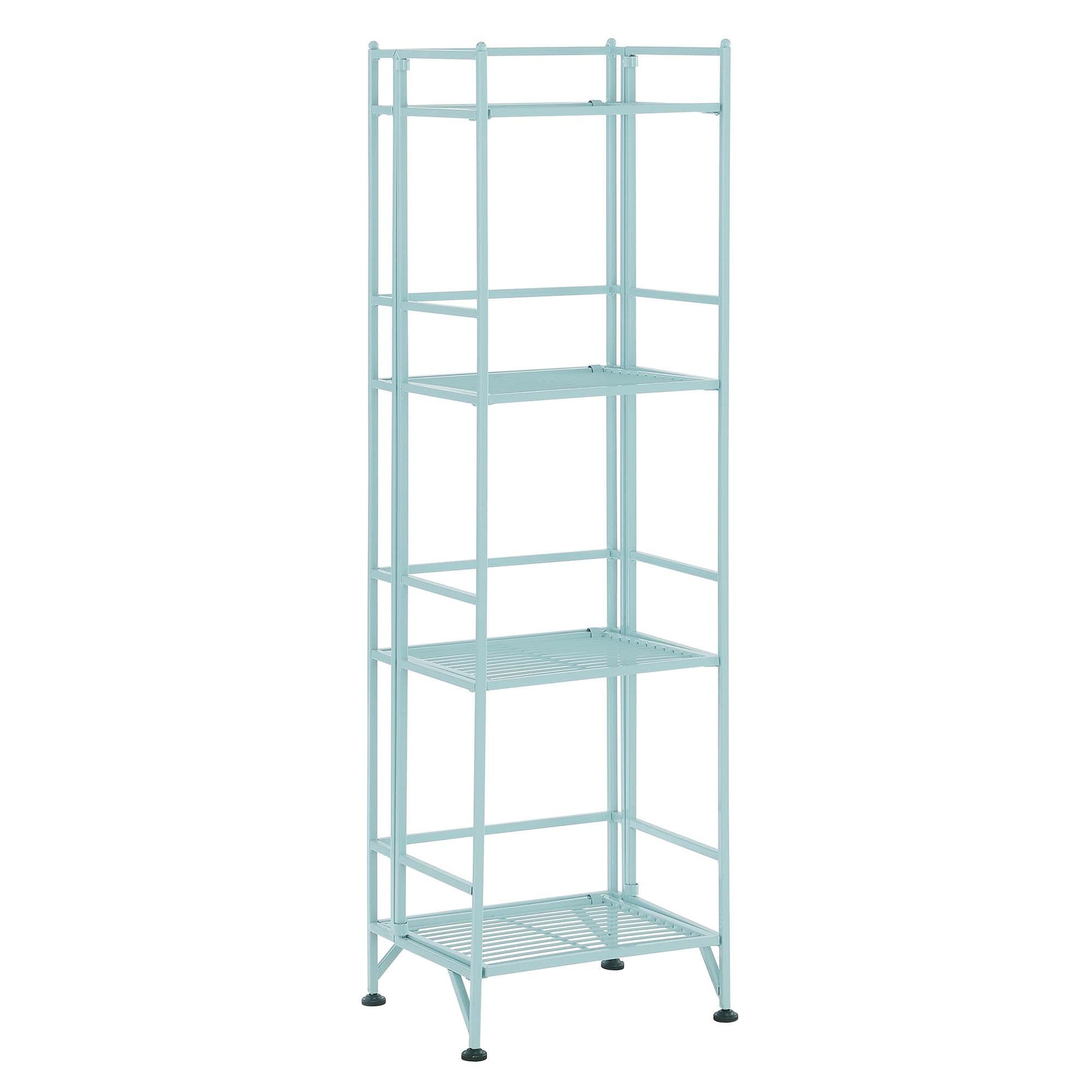 Xtra Storage 4 Tier Folding Metal Shelf, Seafoam