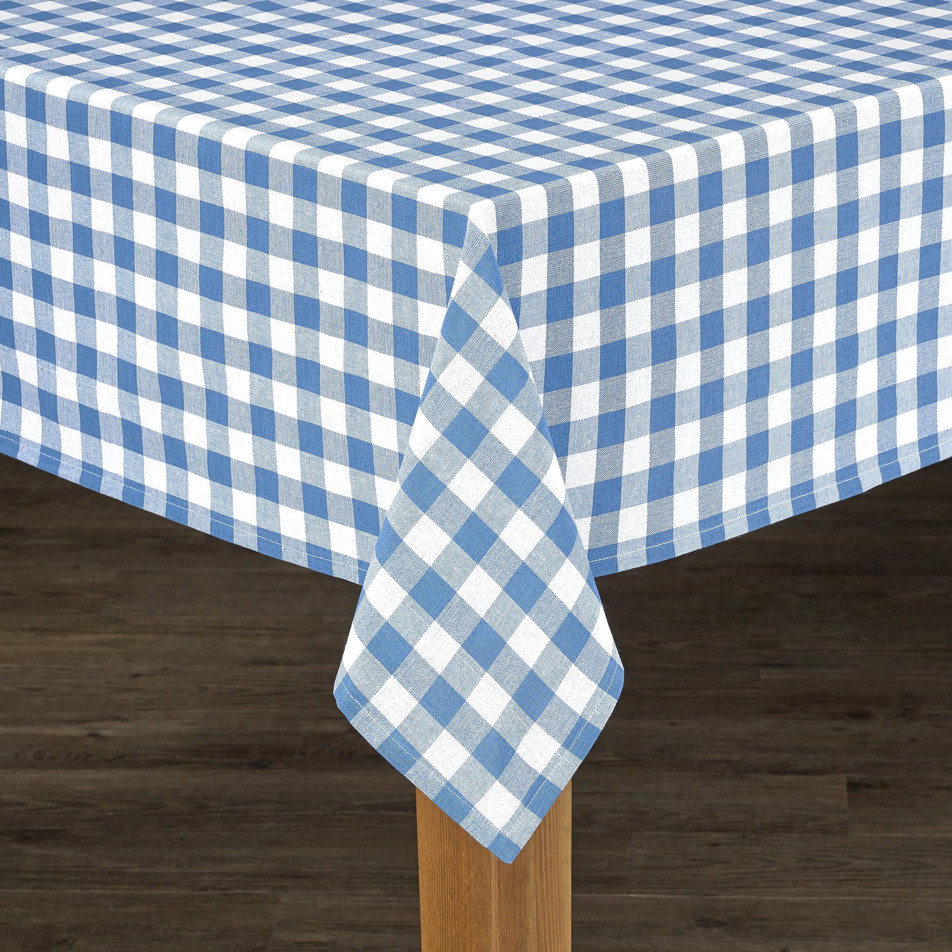 Conventry Navy Buffalo Check 100% Cotton Tablecloth 70" Round
