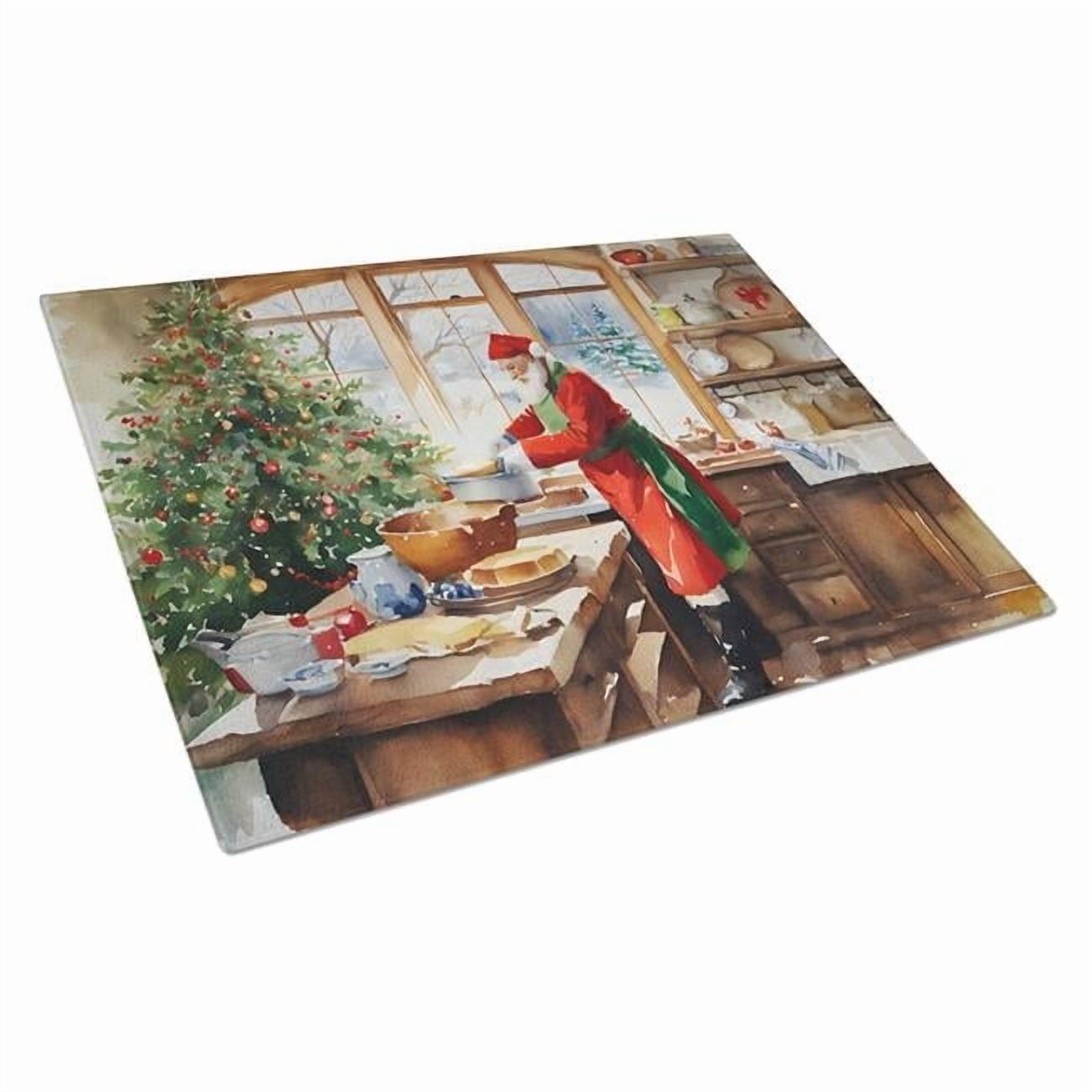 Cookies with Santa Claus Weihnachtsmann Glass Cutting Board Large 12 in x 15 in