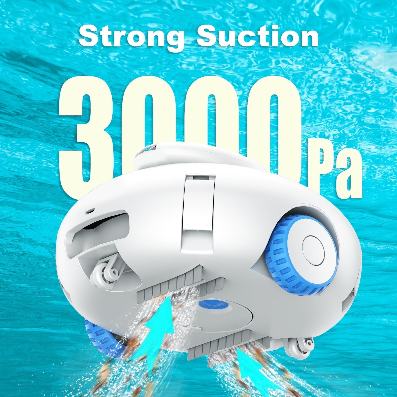 Cordless Pool Robotic Vacuum Cleaner, Self-Parking Pool Cleaner for Above Ground/In-ground Pools Flat-Bottom Swimming Pools