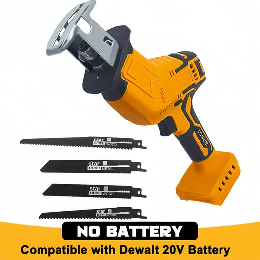 Cordless Reciprocating Saw Compatible with Dewalt 20V Battery, Variable Speed Sawzall with 4 Blades (Battery Not Included), High-Power Cutting Tool for Wood, Metal, PVC, and More Electric Heavy Duty