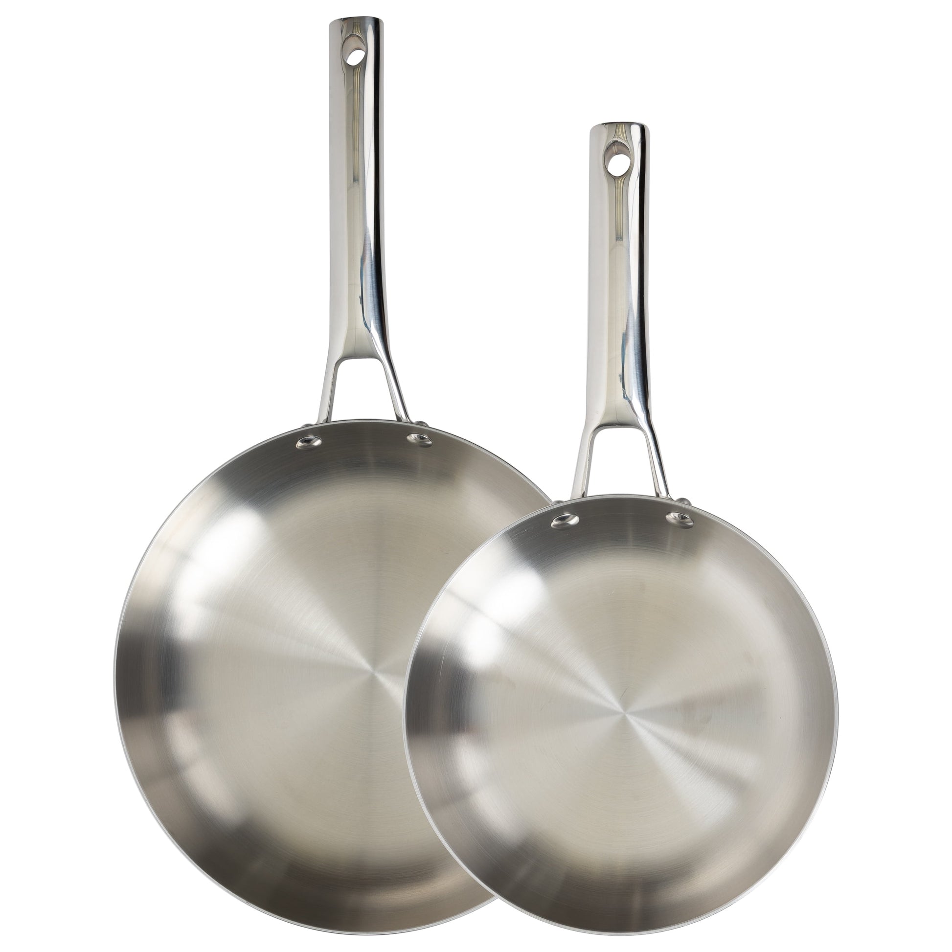CoreClad 2PC Tri-Ply Stainless Steel Ceramic Nonstick Skillet Set, Induction Ready