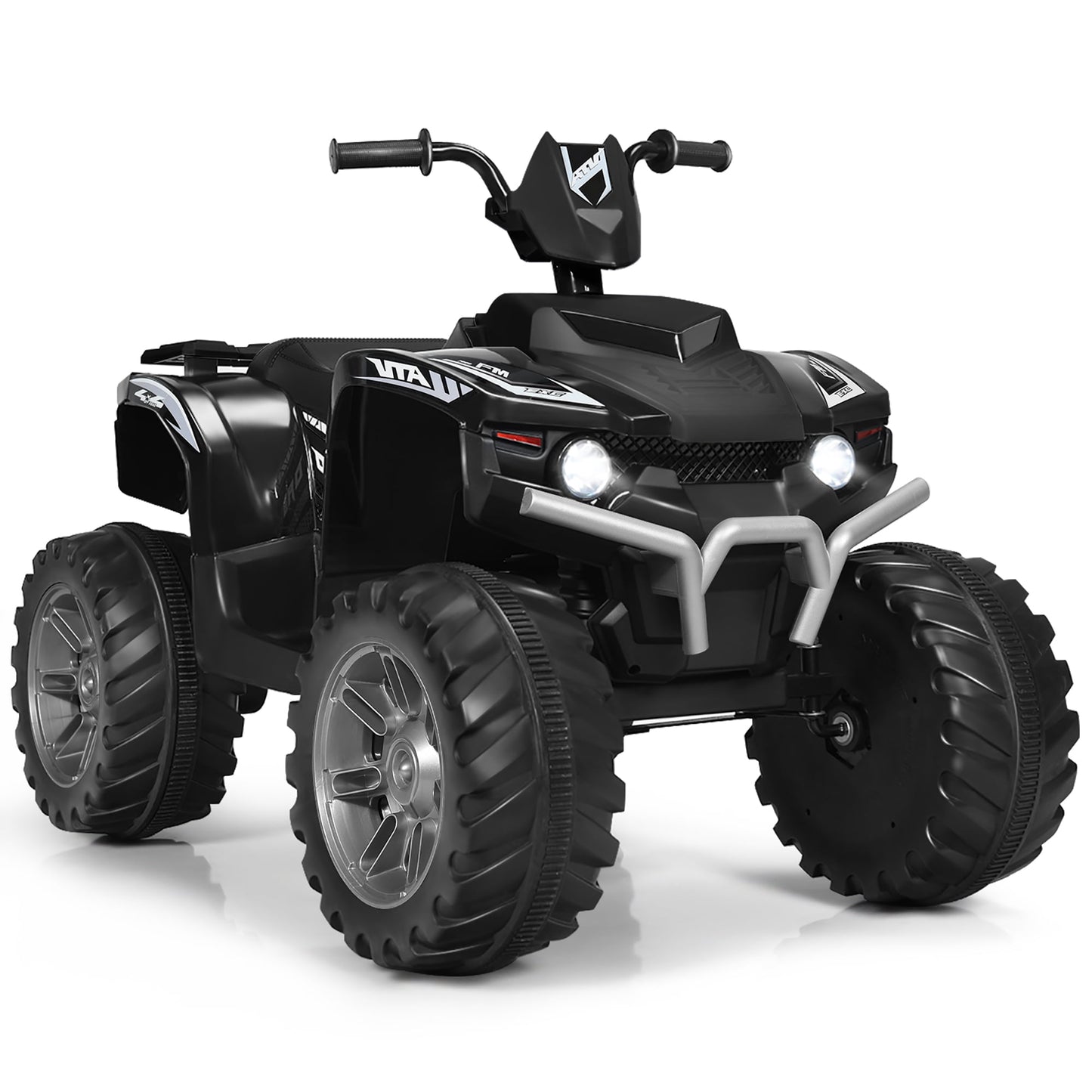 Costway 12V Kids 4-Wheeler ATV Quad Ride On Car w/ LED Lights Music  USB Navy