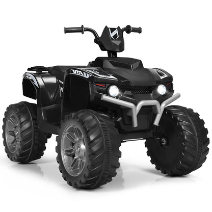 Costway 12V Kids 4-Wheeler ATV Quad Ride On Car w/ LED Lights Music  USB Navy