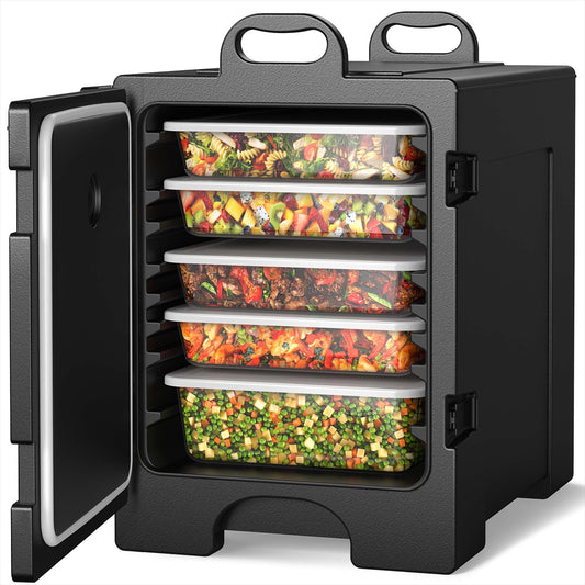 Costway 81QT End-Loading Food Warmer Insulated Food Pan Carrier 5 Food Pan Capacity