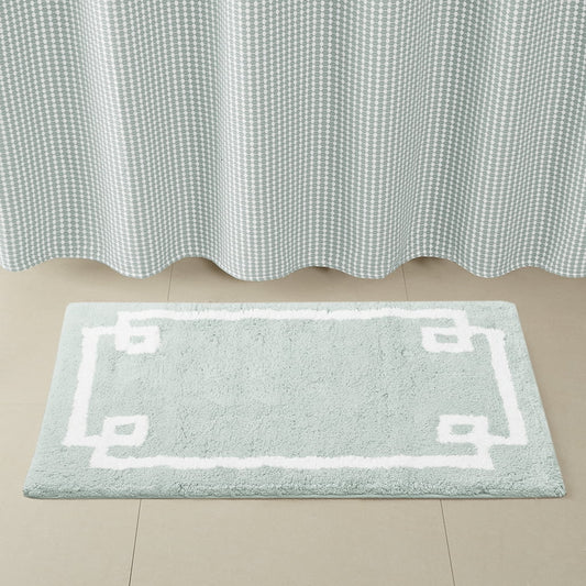Cotton Tufted Bath Rug 20x30 Inches Medium Pile Bathroom Mat Soft Comfortable with Non-Slip Latex Backing Hotel Style for Bathroom Shower Tub