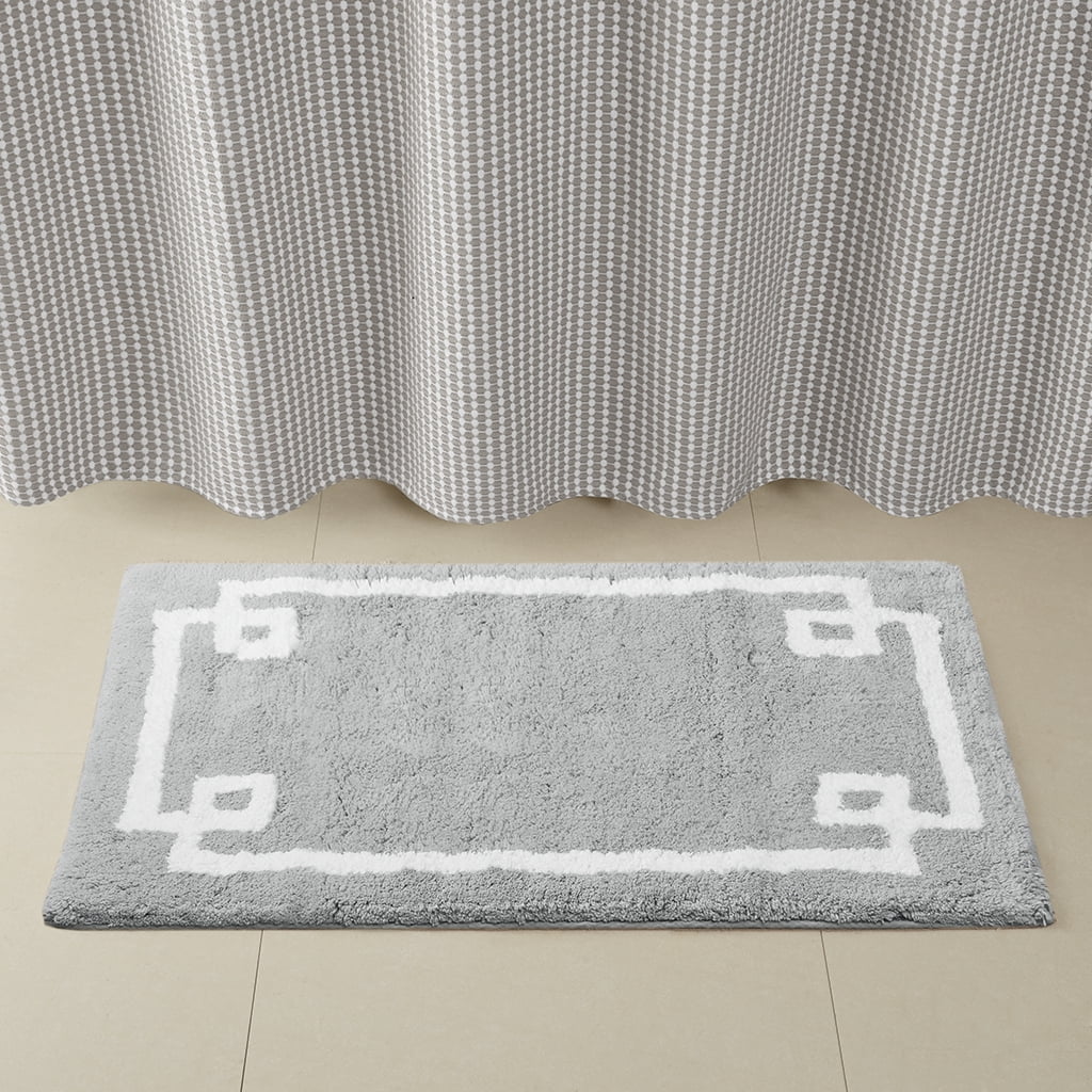 Cotton Tufted Bath Rug 24x40 Inches Medium Pile Bathroom Mat Soft Comfortable with Non-Slip Latex Backing Hotel Style for Bathroom Shower Tub