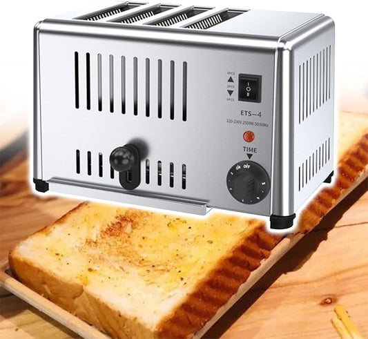 Countertop Commercial Toaster Ovens with Wide Slots & Removable Crumb Tray, Waffle Toaster Bread Machine for Home Kitchen, 4 Slice