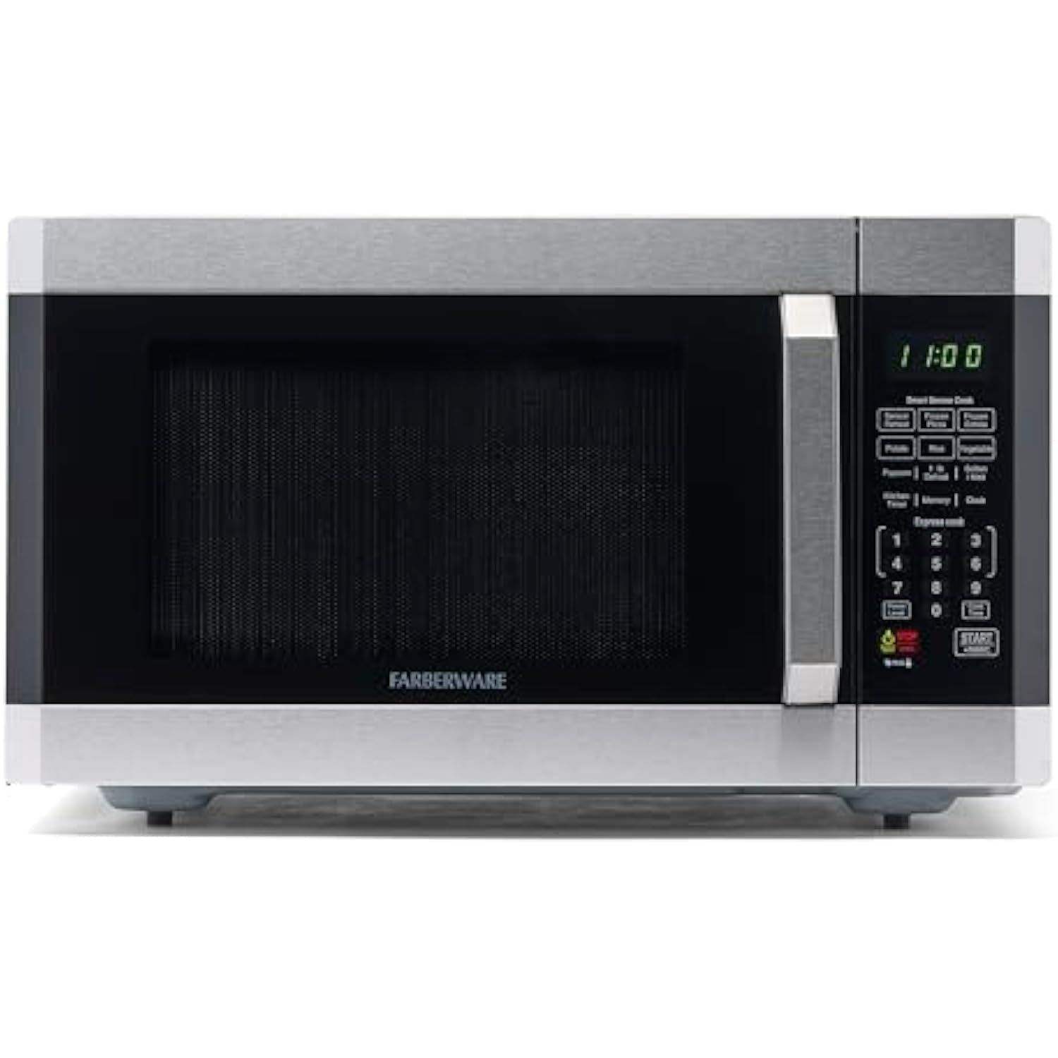 Countertop Microwave 1100 Watts, 1.6 cu ft - Smart Sensor Microwave Oven With LED Lighting and Child Lock - Perfect for Apartments and Dorms - Easy Clean - Stainless Steel
