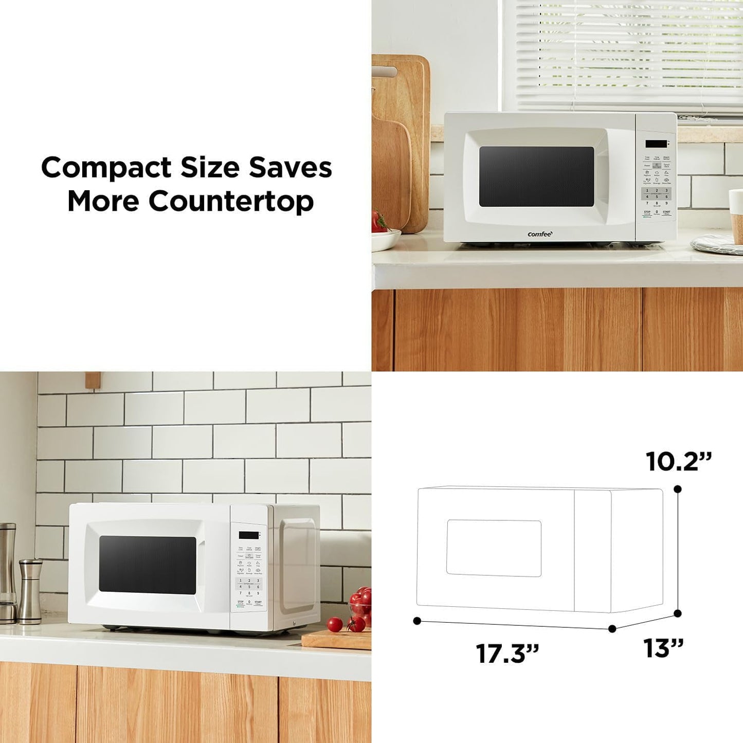 Countertop Microwave Oven with  Lock, Mute Function,  , 700W, 0. Cu Ft,  White