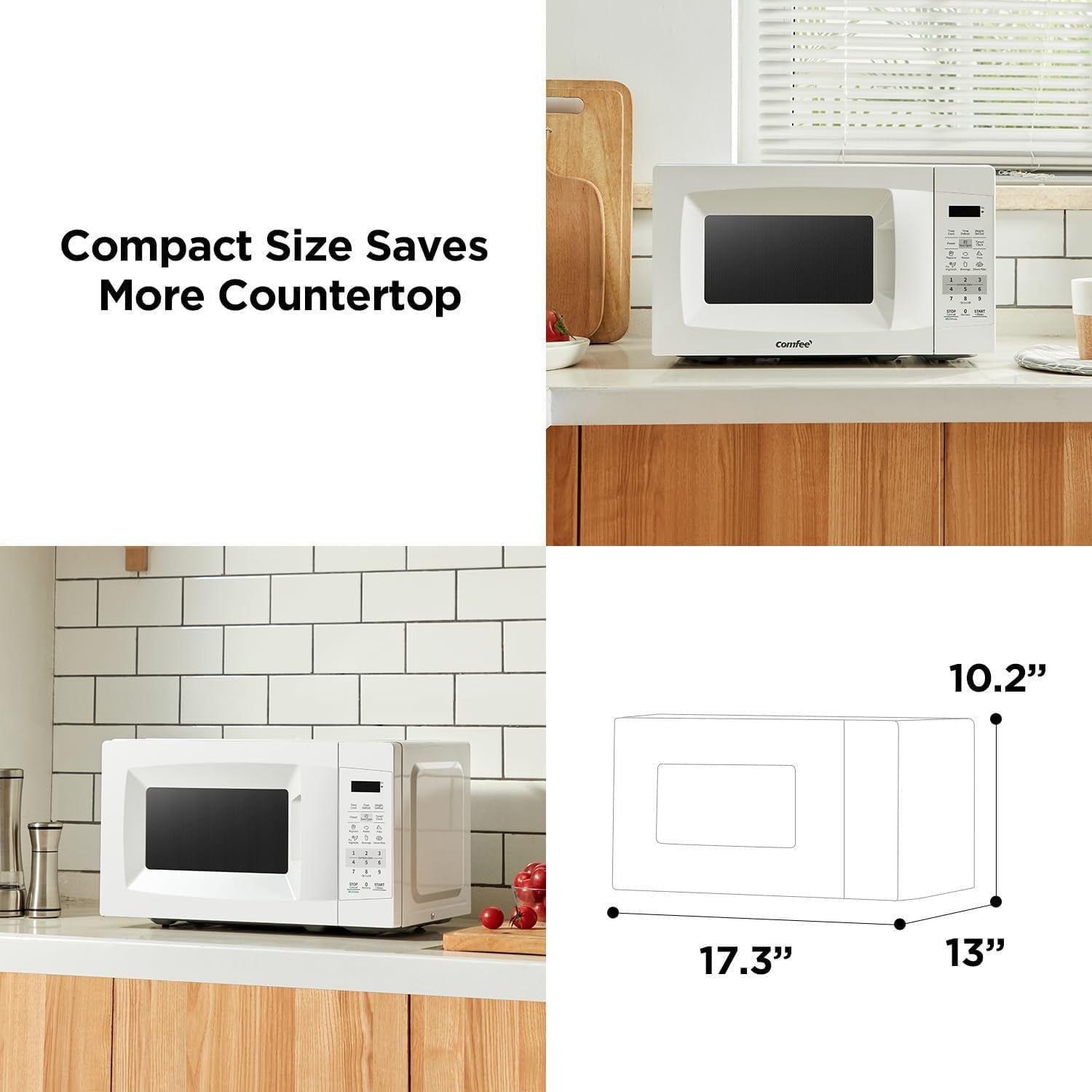 Countertop Microwave Oven with  Lock, Mute Function,  , 700W, 0. Cu Ft,  White
