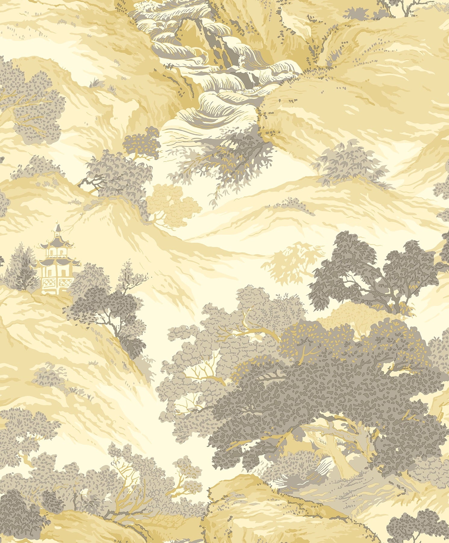 Ordos Yellow Eastern Toile Wallpaper
