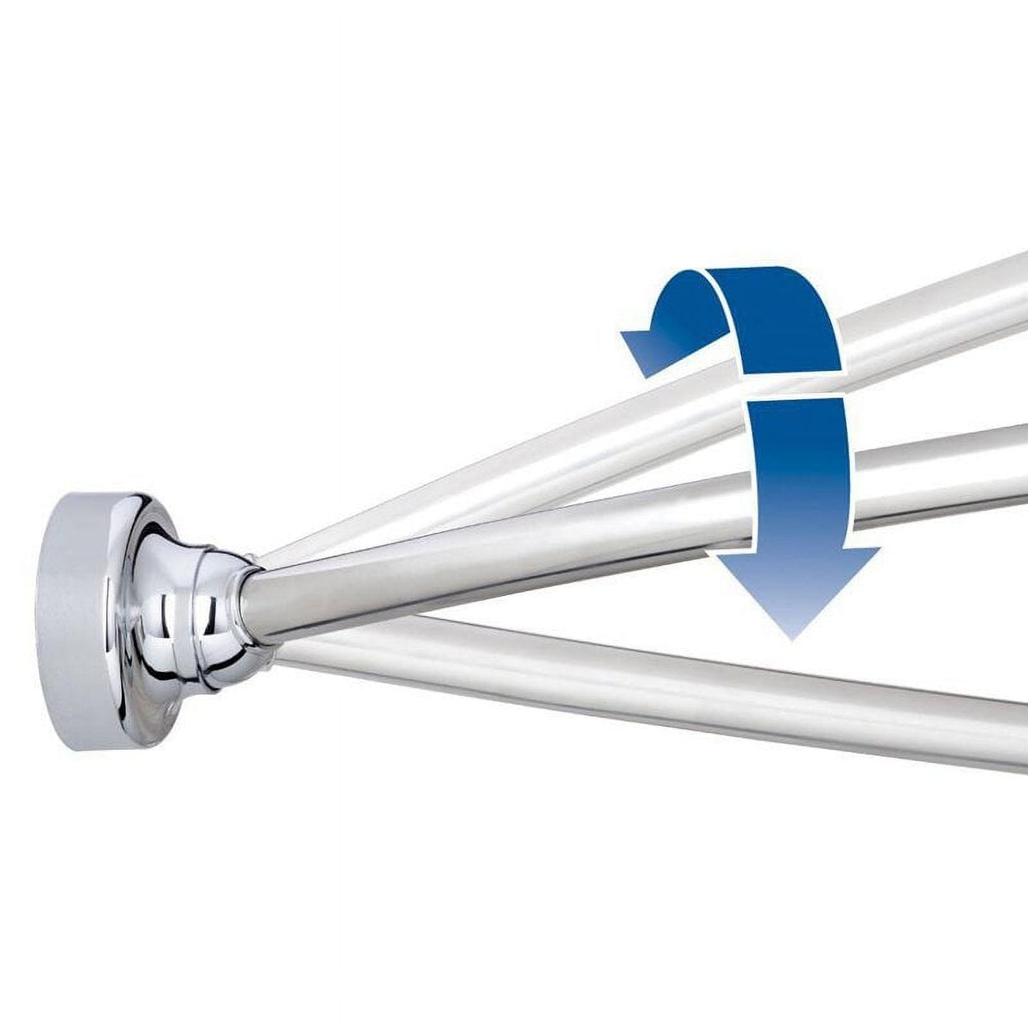 Croydex Space Saver Curved Shower Curtain Rod, 60in, Stainless Steel, Brushed Nickel
