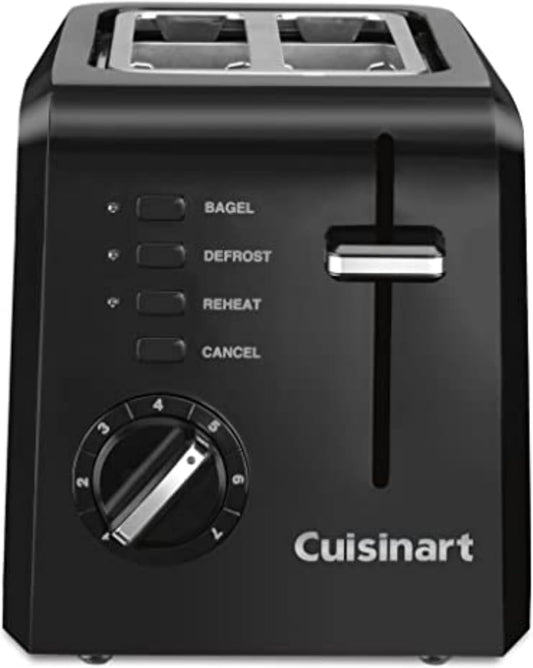 Cuisinart 2-Slice Black Compact Toaster, 7-browning Levels, Black (CPT-122BKC)