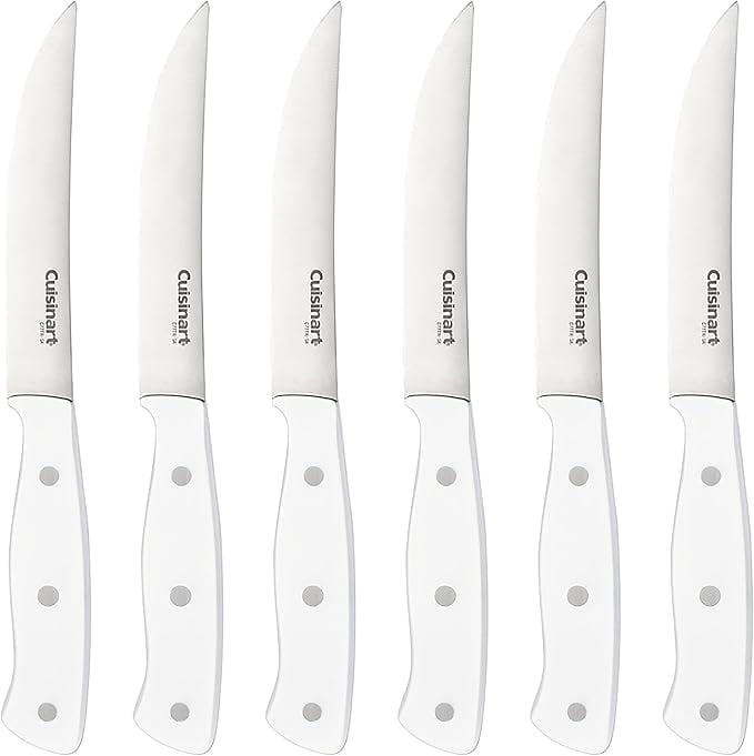 Cuisinart C77TR-S6SKW White Triple Rivet 6pc Steak Knife Set