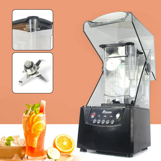 DENEST 1.8L Commercial Smoothie Blender Sound Proof Fruit Juicer Mixer 2600W Ice Crusher