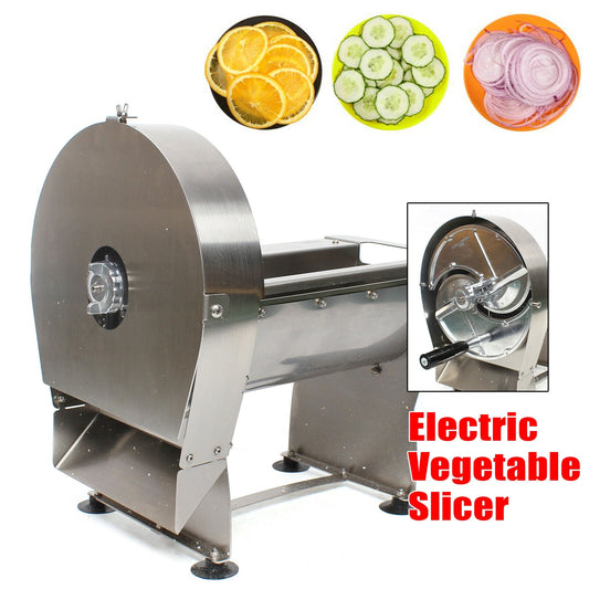 DENEST Commercial Vegetable Fruit Slicer Shredder Machine with Electric + Manual Modes