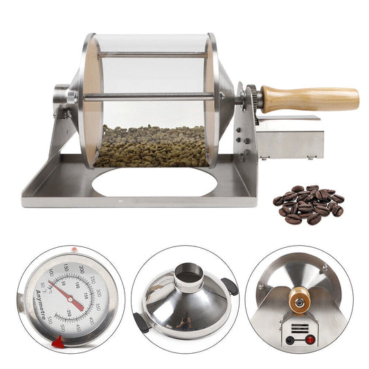 DENEST Home Coffee Bean Roaster, Coffee Roasting Machine Using Gas Burner 400 grams
