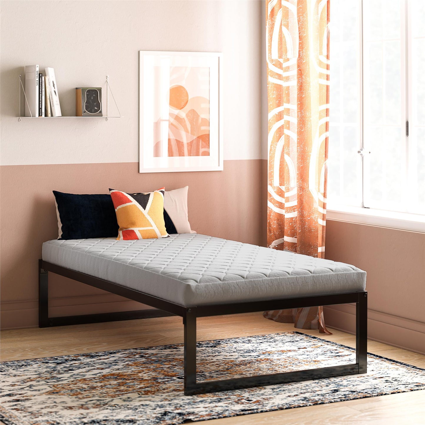 DHP Value 6 Inch Thermobonded Polyester Filled Quilted Top Bunk Bed Mattress, Twin, Gray