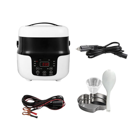 DOMELAY 24V 220V Portable Car 2L Electric Rice Cooker Versatile 20x20cm Food Steamer