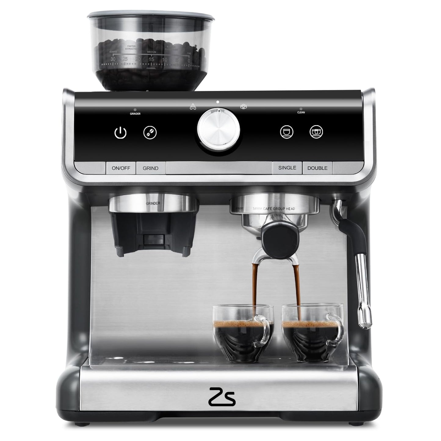 DSstyles Espresso Machine with Grinder, Barista Espresso Maker with Milk Frother Steam Wand, Professional Cappuccino Latte Machine, Gifts for Dad, Mom, Coffee Lover