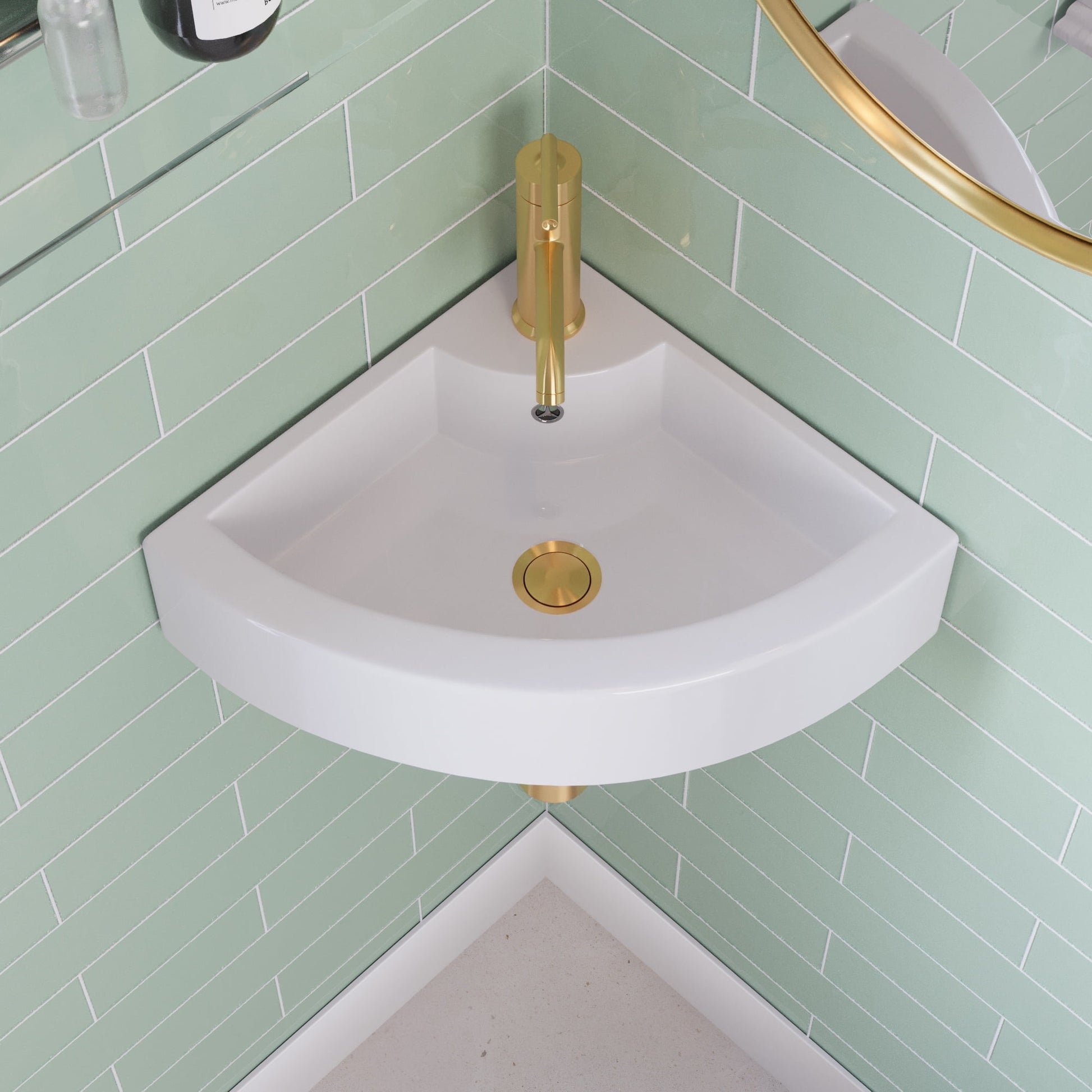DV-1V0222 DeerValley 18" x 13''White Ceramic Specialty Wall Mount Bathroom Sink with Faucet Hole and Overflow