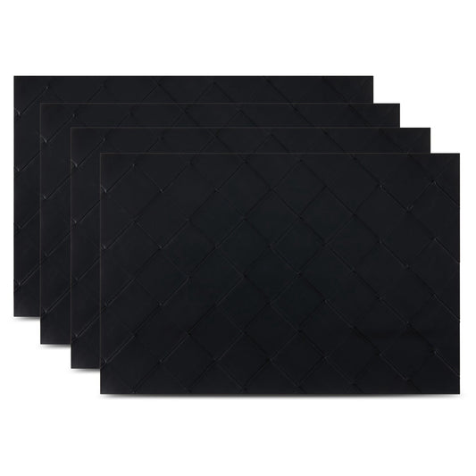 Ala Carte by Dainty Home Modena Geometric Textured Faux Leather Placemats â€“ Set of 4, Reversible, Non-Slip, Washable, Heat & Tear Resistant â€“ 12x18 in Dining Table Mats