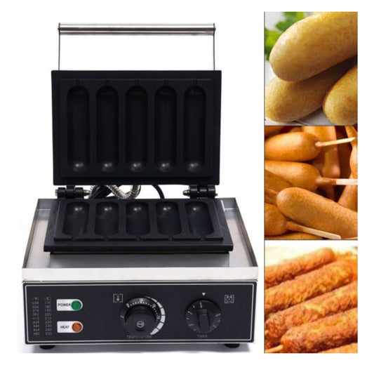 DazzAura Electric Waffle Maker Corn Hot Dog Waffle Baker Machine 2 Shaped 110V