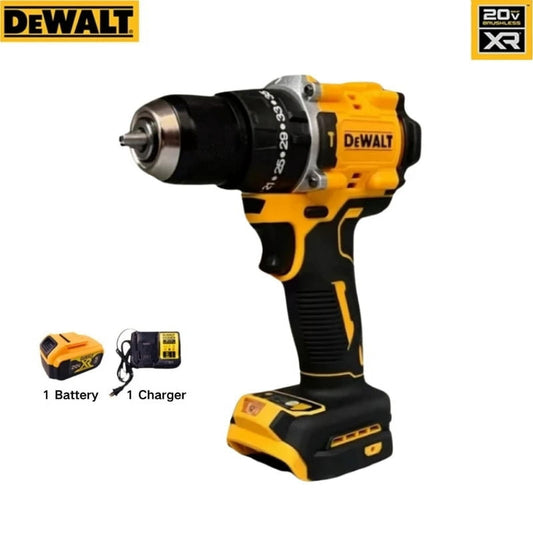 DeWalt 20V Brushless Impact Drill DCD805 Cordless Electric Impact Drill Stepless Speed Regulation 1/2in Rechargeable Power Tools (Electric drill+Battery+Charger )