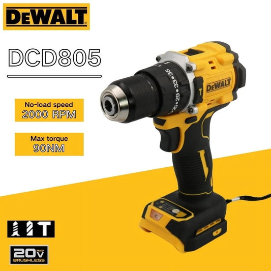 DeWalt DCD805 20V MAX Brushless Cordless 1/2" Hammer Combi Drill Driver with LED Work Light (Tool Only)