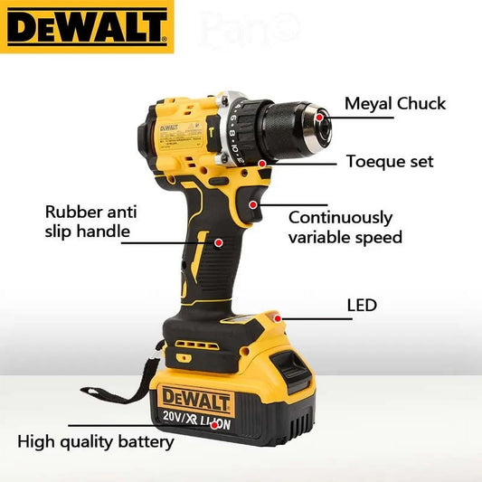 DeWalt DCD805 20V MAX Brushless Cordless in.Hammer Drill/Driver Hand-held Infinitely Variable Hand Drill Tool (Electric drill+Battery+Charger )