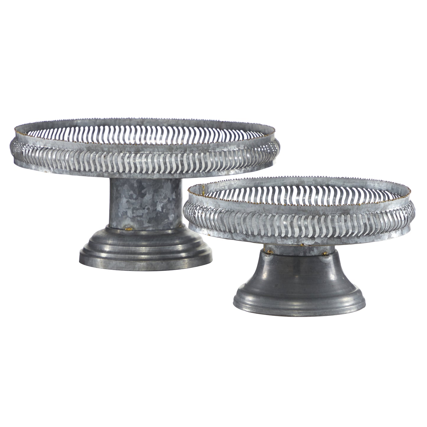 DecMode Soporte para Pastel de Metal Gris Galvanizado de 12", 16" de Ancho, 2 Piezas