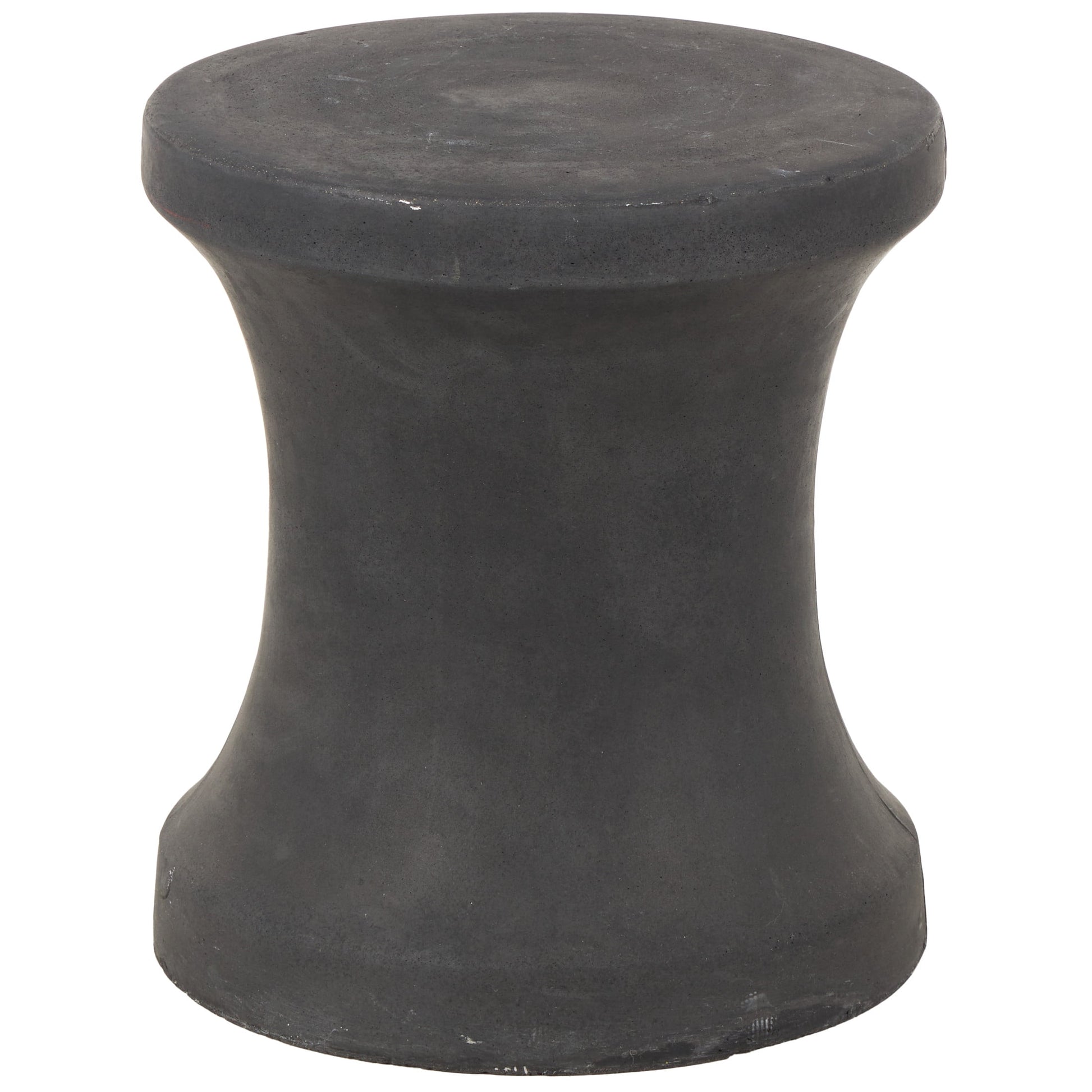 DecMode 14" x 16" Black Fiberclay Ceramic Outdoor Accent Table, 1-Piece