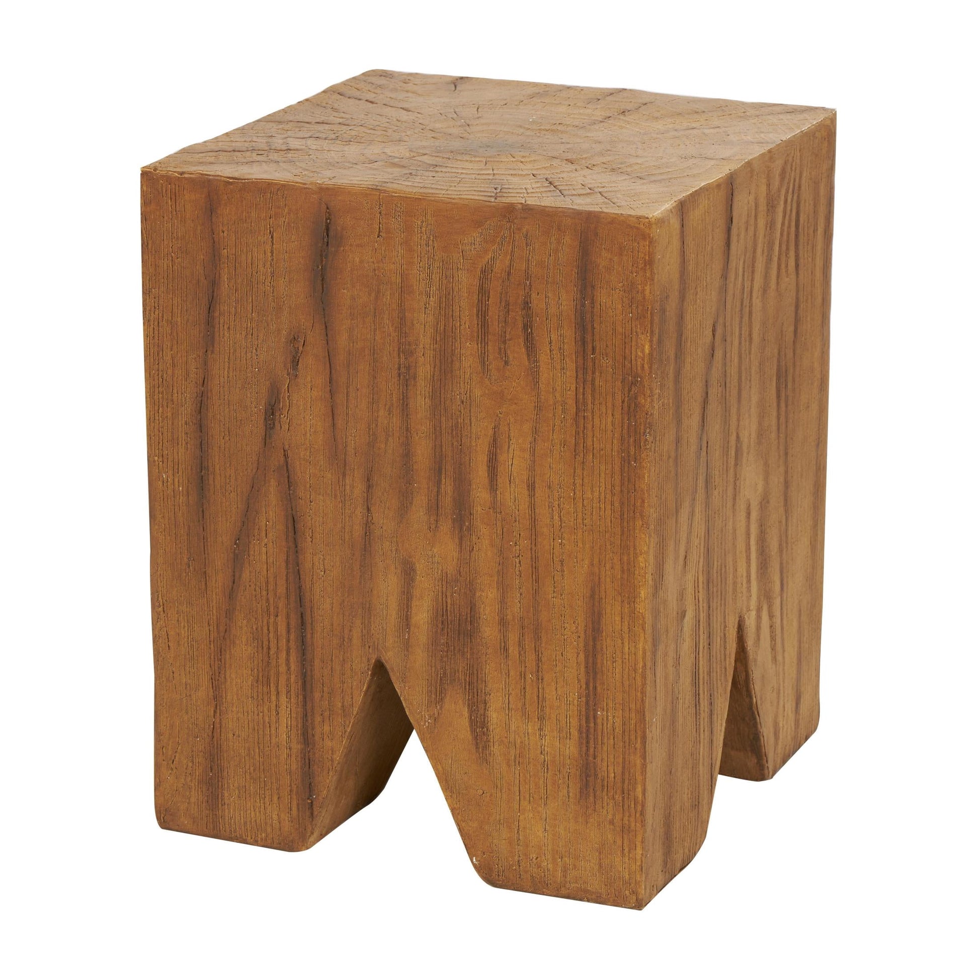 DecMode 14" x 18" Brown Magnesium Oxide Outdoor Accent Table, 1-Piece