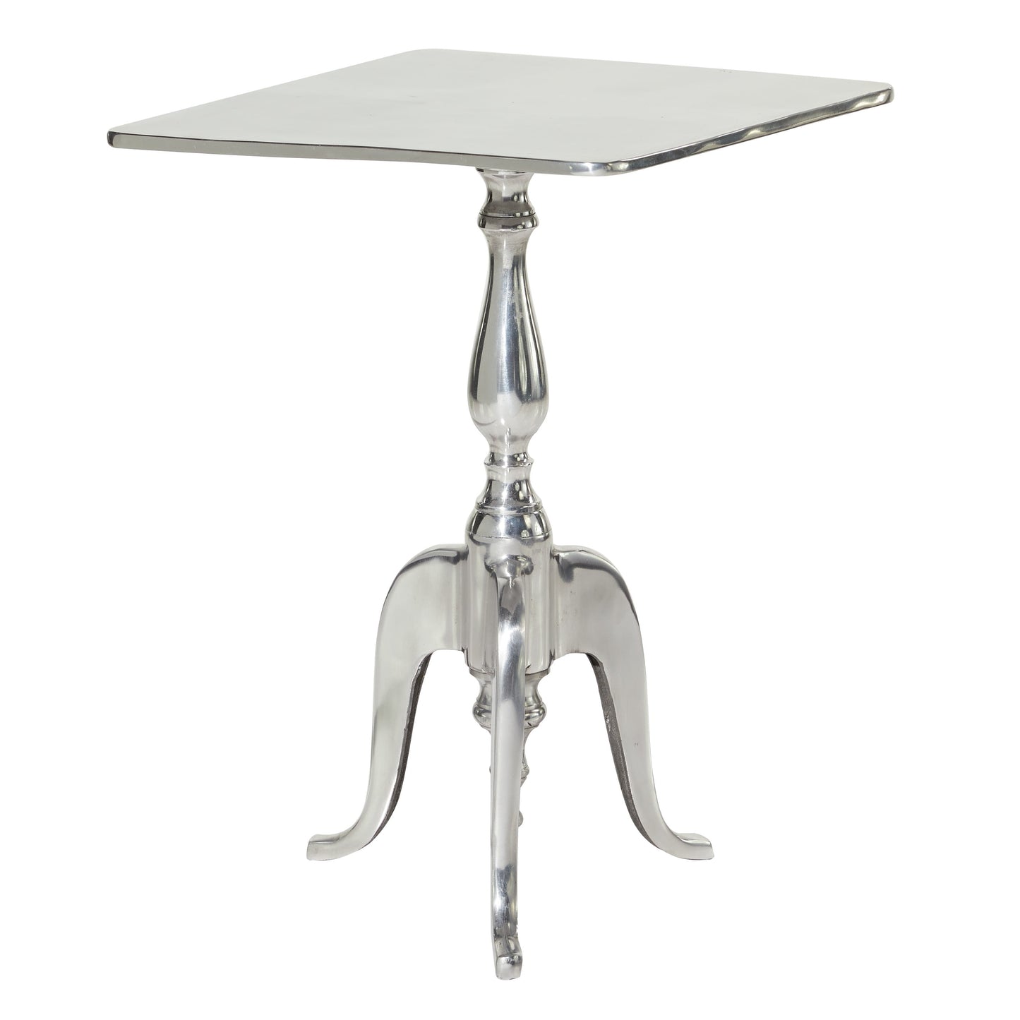 DecMode 16" x 22" Silver Aluminum Accent Table, 1-Piece