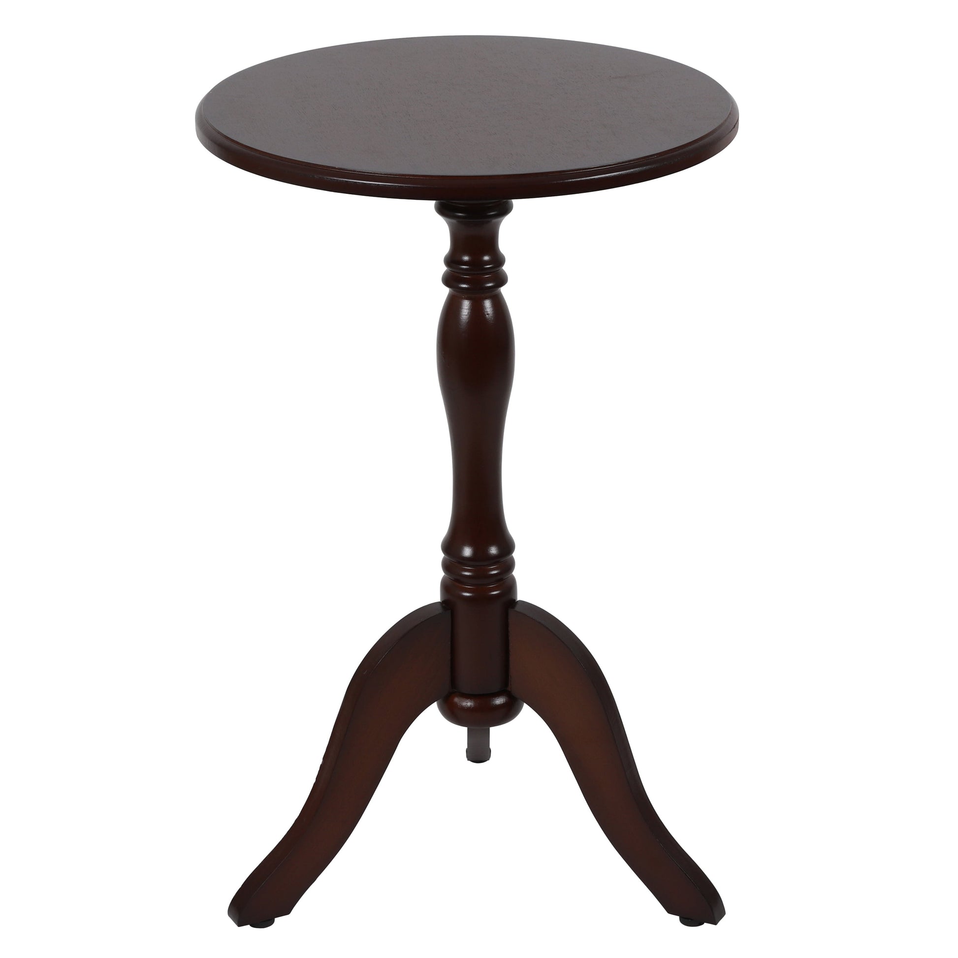 Decor Therapy Chic Pedestal Round Accent Table, 24"x 15"x15" - Aged Cherry