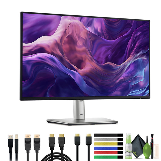 Dell S2425H Monitor 24" Full HD (1920x1080) 8Ms 100Hz Display, Integrated 2 x 5W Speakers, 2 x HDMI, 16.7 Million Colors - Silver with Cleaning Kit and More