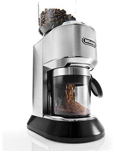 De'Longhi Dedica Conical Burr Grinder with Portafilter Attachment, 6.9 x 11.2 x 18.1 inches, Silver