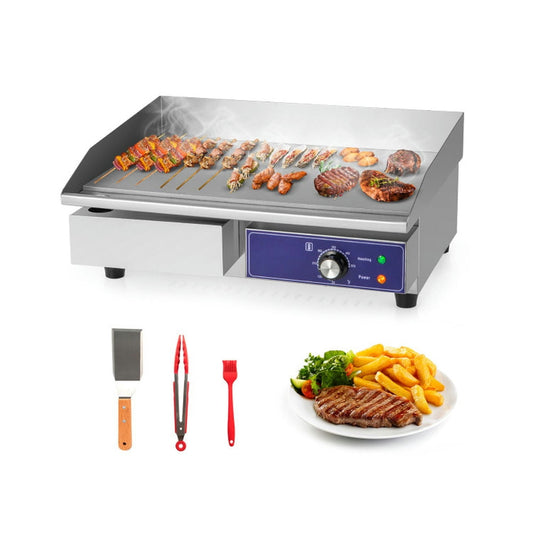 Demifill 22 Inch Countertop Electric Griddle, Commercial Electric Griddle 2000W 110V Commercial Stainless Steel Grill, Countertop Electric Griddle for Indoor as Kitchen, Silver