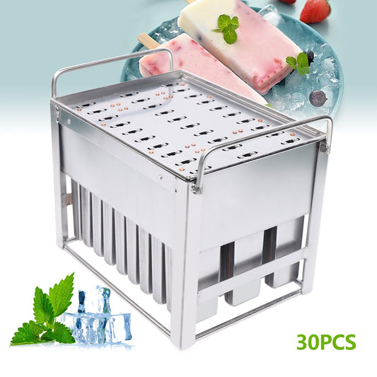 Denest 30* Ice Cream Stainless Steel Molds Ice Pop Lolly Popsicle Stick Holder Summer!