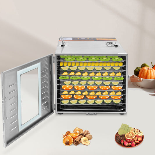 Denest Commercial Electric Countertop Food Dehydrator Machine 10 Stainless Steel Trays