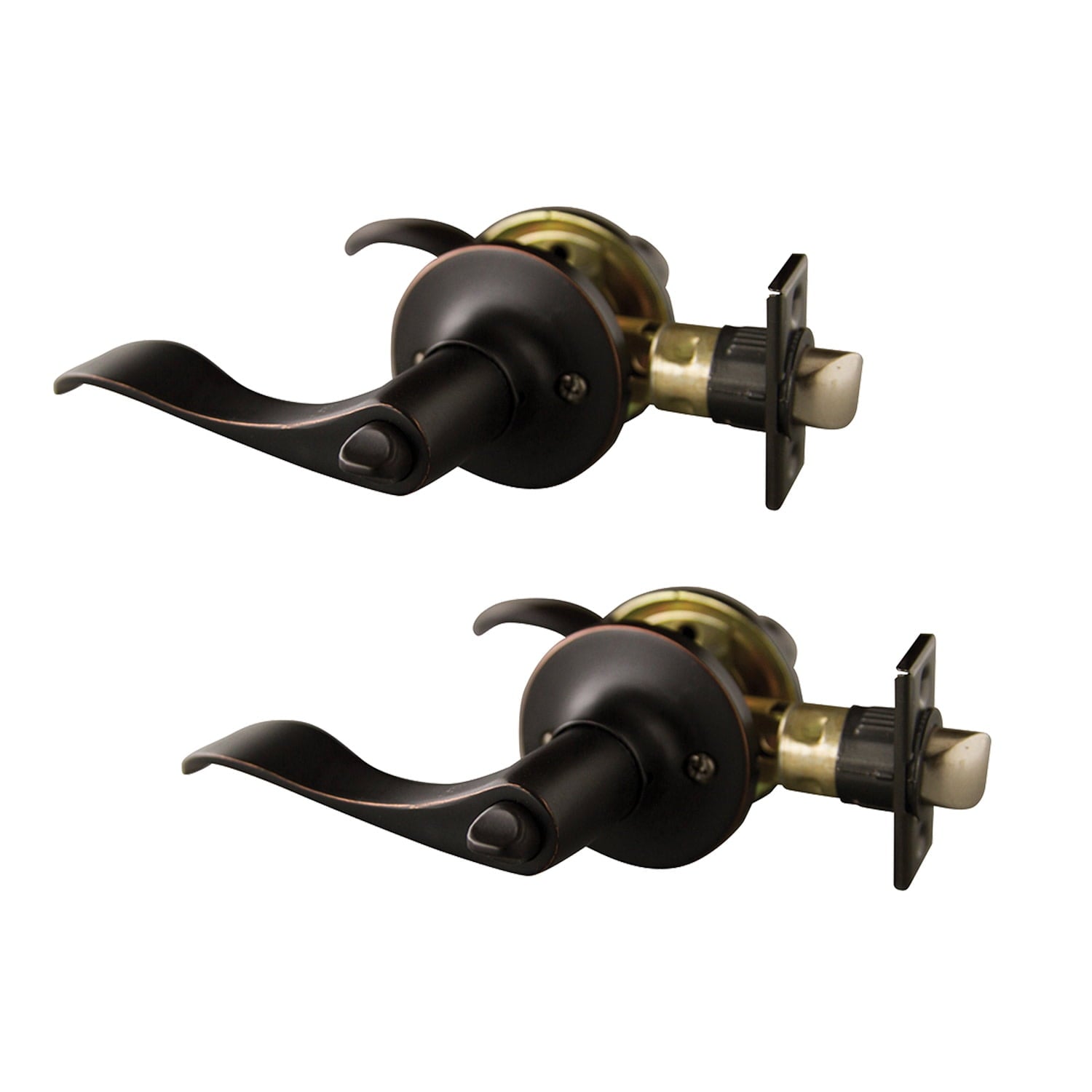 Design House 2-Pack Stratford 6-Way Universal Privacy Bed and Bath Door Lever, Oil Rubbed Bronze