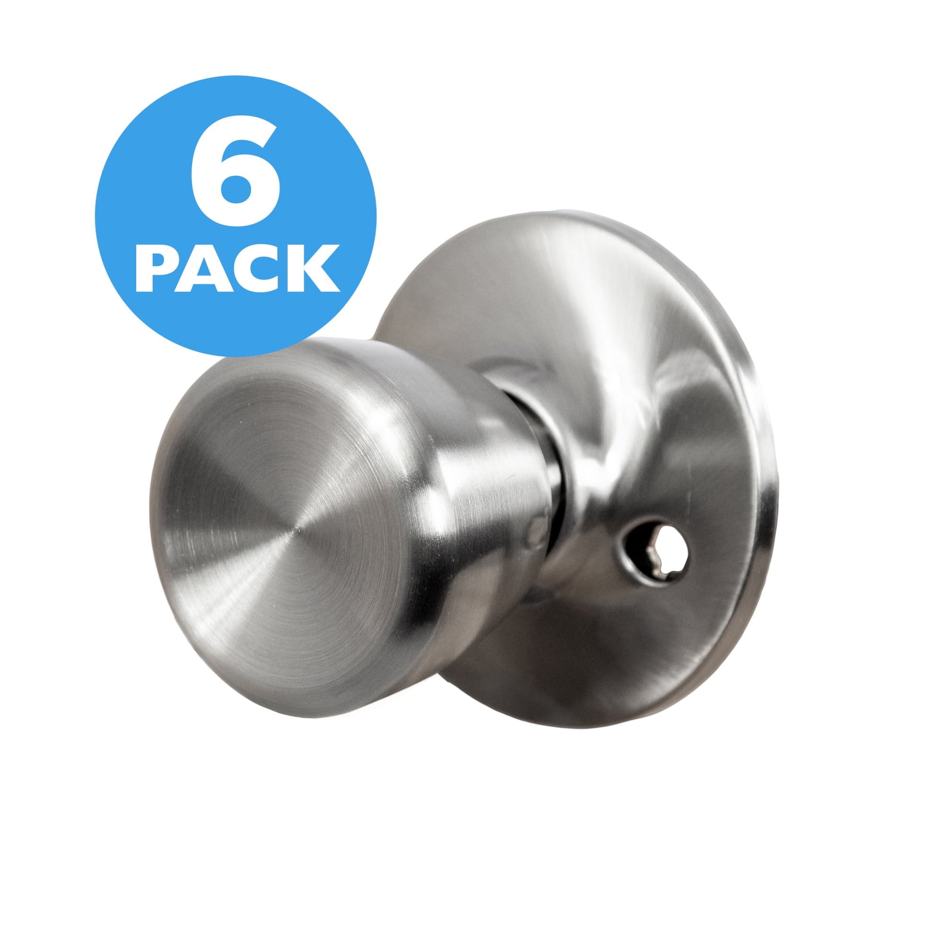 Satin Nickel Dummy Door Knob, 6-Pack