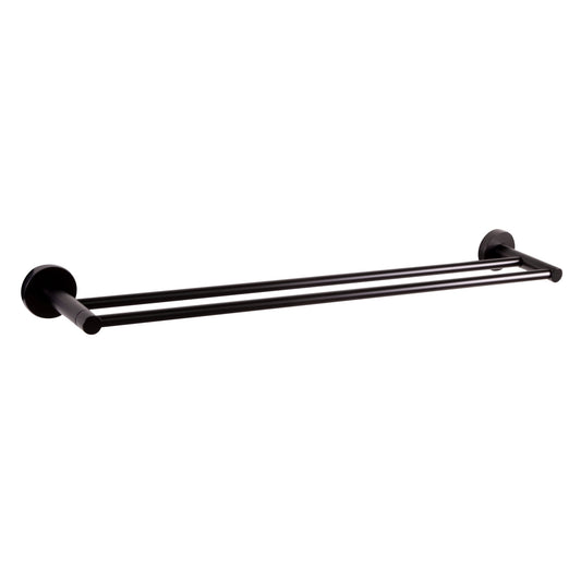 Design House Kelton Wall Mounted 24" Double Towel Bar, Matte Black