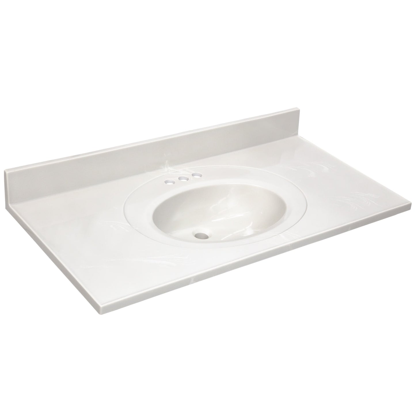 43 Inch Cultured Marble Vanity Top with Backsplash, Improved Package, Ivory â€“ Design House, 586164