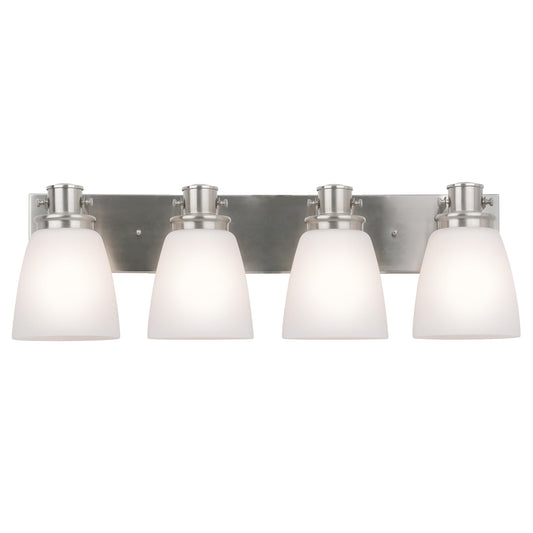 Design House Atkinson Transitional 23" Satin Nickel 3-Light Dimmable Vanity Light with Frosted Glass