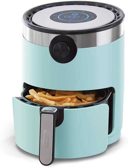 Digital Air Fryer Oven with 8 Presets, 3qt Capacity, Temperature Control, Non-Stick Basket, Auto Shut-Off, Recipe Guide & Aqua Design - Digital Display Included