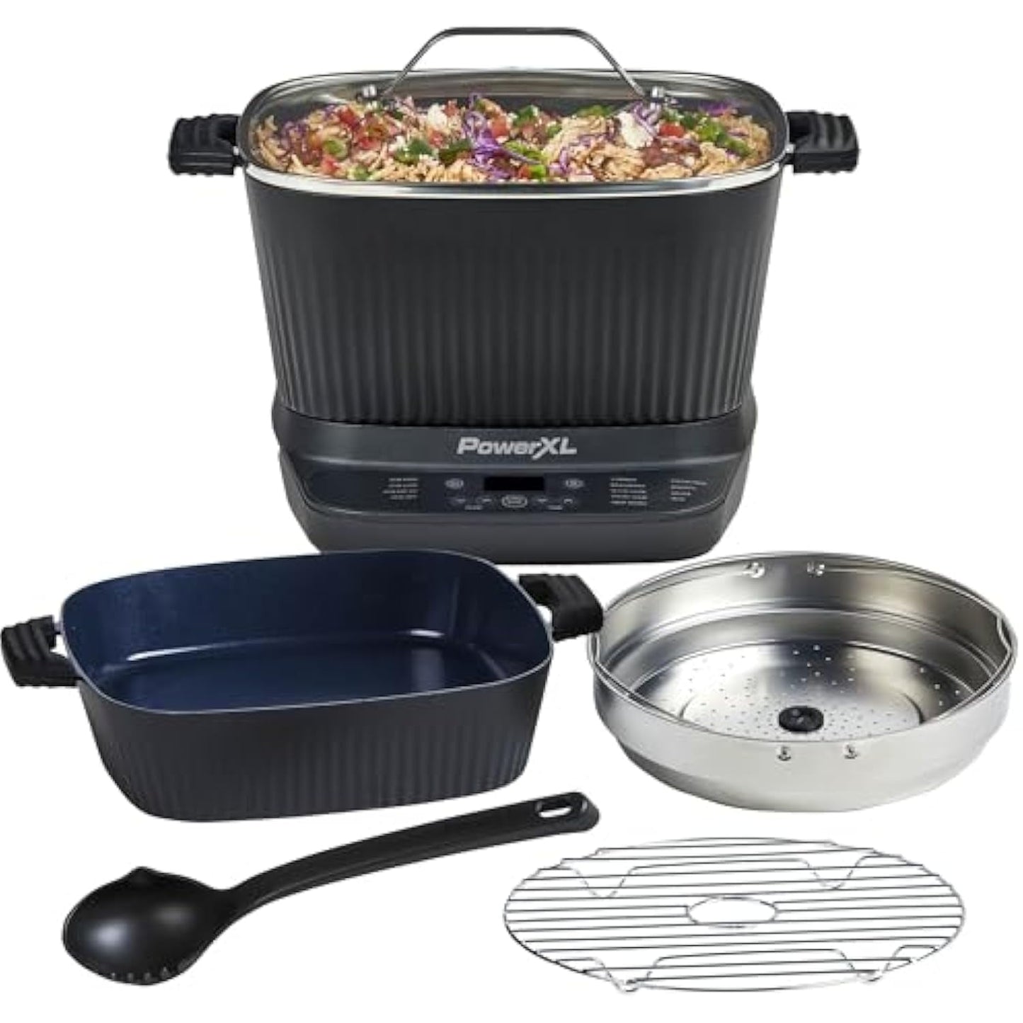Digital Multi-Cooker with Automatic Paddle to Stir and Shred, 9 in 1 programmable presets to Sauté, Sear, and Brown Food Before Simmering – Accessories, Skillet, & Cookbook