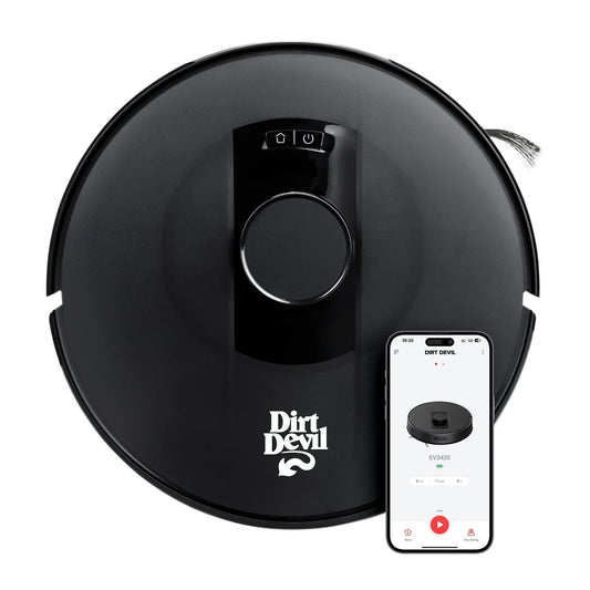Dirt Devil EV3420 Robot Vacuum Wi-Fi Compatible, Auto-Docking, Smart 360 LIDAR Navigation