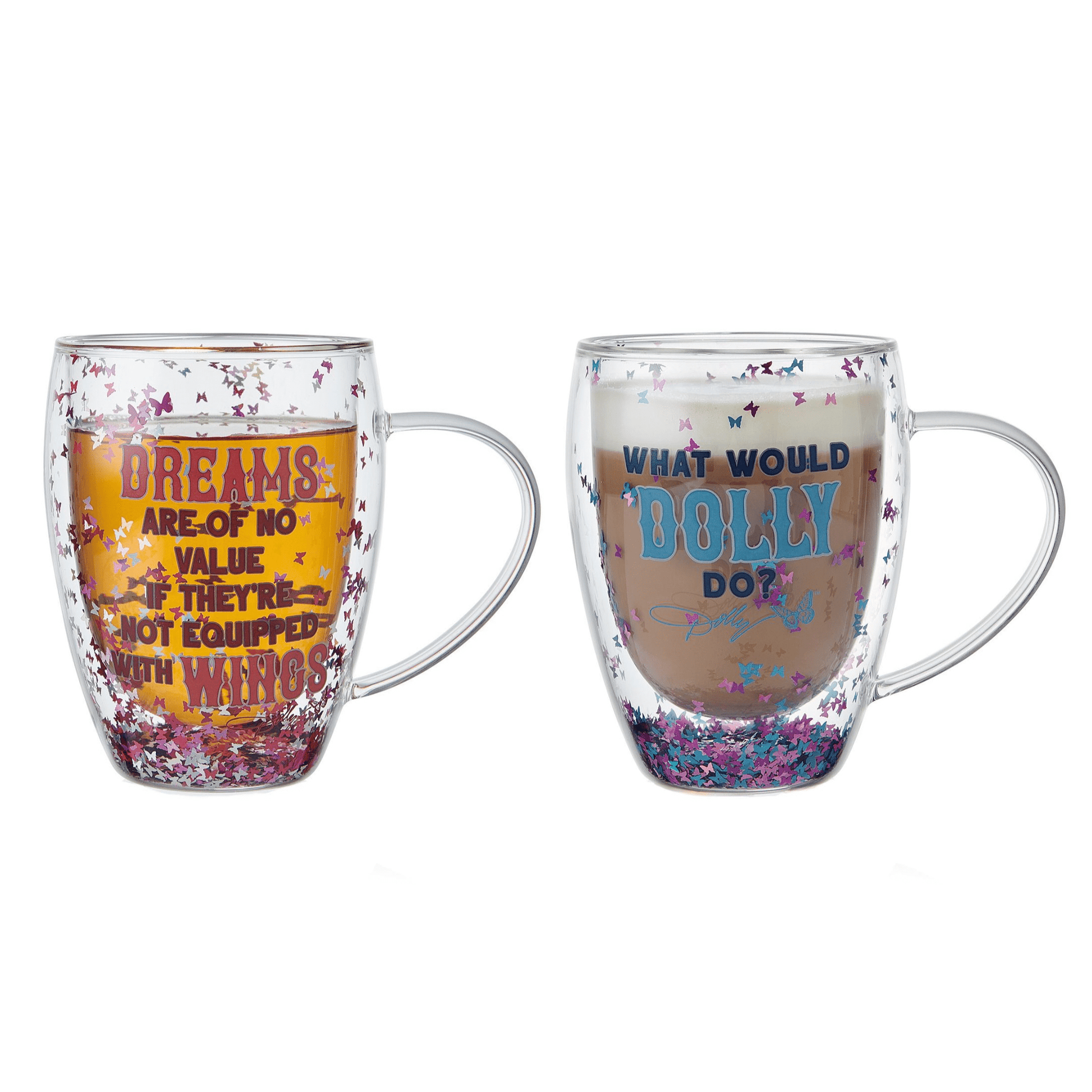 Dolly Parton Double Wall Confetti Mug Set of 2